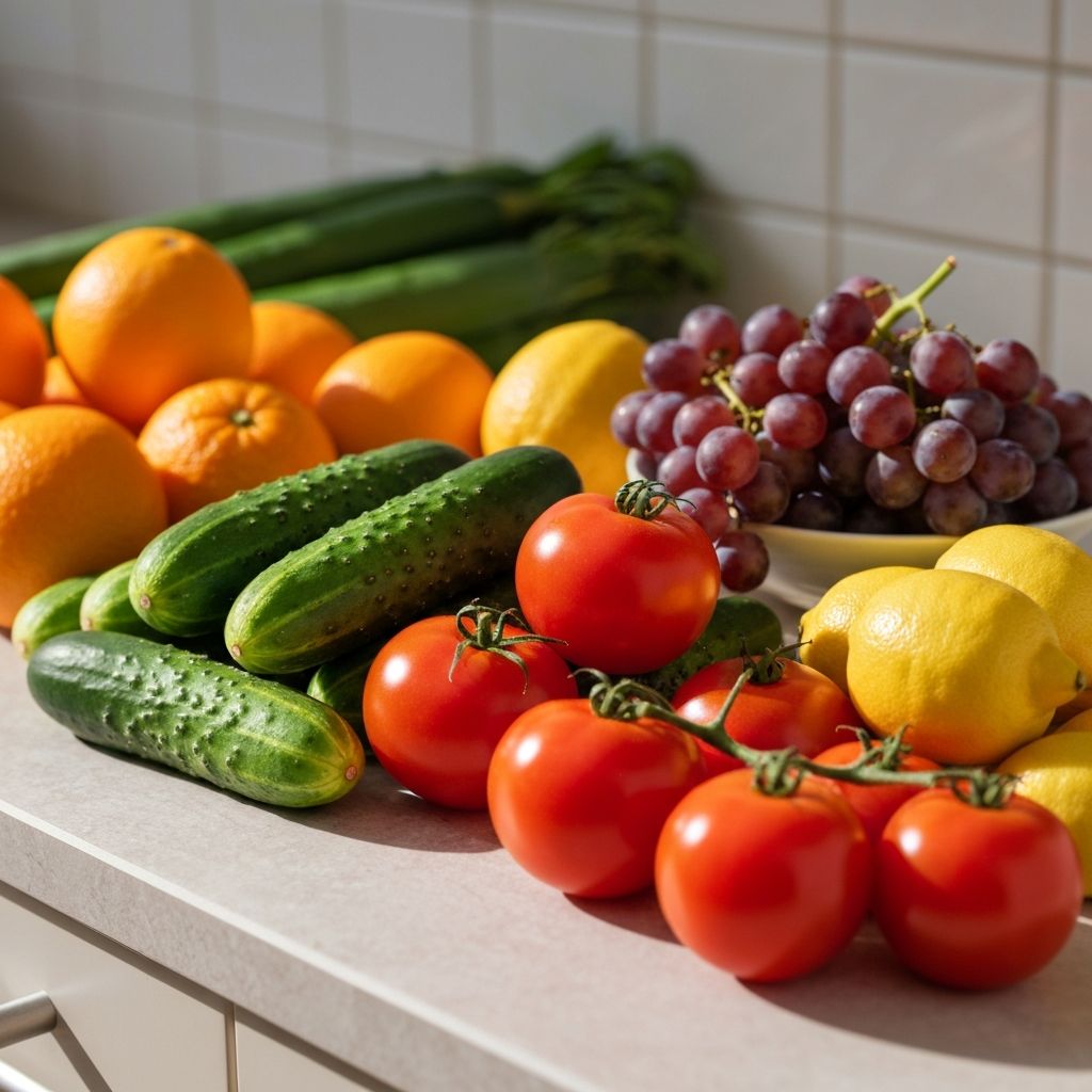 Fresh healthy food and vegetables